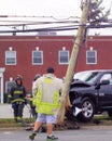 Truck takes out power pole in Bethpage NY
