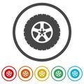 Truck tires icons set Royalty Free Stock Photo