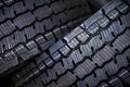 Truck tires with large tread Royalty Free Stock Photo