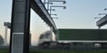 Truck at toll gate Royalty Free Stock Photo