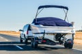 Truck towing a boat Royalty Free Stock Photo