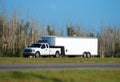 Truck towing trailer Royalty Free Stock Photo