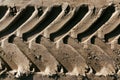 Truck track on sand pattern.