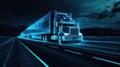 Truck traffic delivery shipping road vehicle lorry freight transportation trailer highway cargo industry Royalty Free Stock Photo