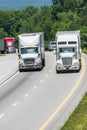 Truck Traffic On Interstate Highway Vertical With Copy Space Royalty Free Stock Photo