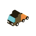 Truck trailer head transport vehicle isometric icon