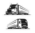 Truck with trailer logo. Lorry, delivery symbol vector illustration Royalty Free Stock Photo