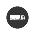 Truck trailer vector icon. Semi lorry wagon commercial transport logistic concept. Van delivery shape sign isolated Royalty Free Stock Photo