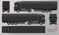 Truck with trailer vector mockup