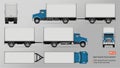 Truck with trailer vector mockup.