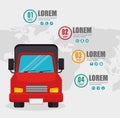 Truck transport infographic card Royalty Free Stock Photo