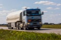 Truck transport on the road with motion blur. Blurred image back Royalty Free Stock Photo