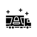 truck transportation candy glyph icon vector illustration