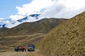 Truck Transportation in the Middle of an Off Road in Upper Mustang of Nepal