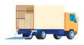 Truck for transporting cargo, not cars, transport for business, design cartoon style vector illustration, isolated on