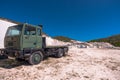 Truck transporting locally quarried marble