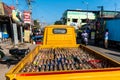 A truck transporting soft drinks