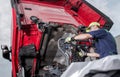 Truck Under Maintenance Royalty Free Stock Photo