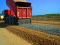 Truck unload gravel Royalty Free Stock Photo