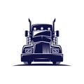 Truck vector logo illustration,good for mascot,delivery,or logistic,logo industry,flat color,style with blue.Mobile Royalty Free Stock Photo