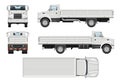 Truck vector template. Vehicle branding mockup side, front, back, top view Royalty Free Stock Photo