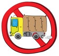 Truck vehicle not allowed sign