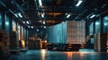 The Truck in Warehouse.AI generated image Royalty Free Stock Photo