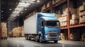 Truck in warehouse - Cargo Transport Royalty Free Stock Photo