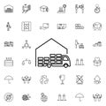 Truck in warehouse icon. Universal set of cargo logistic for website design and development, app development