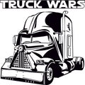Truck Wars Unique Logo design isolated black and white