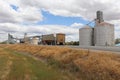 A truck on the weighbridge at Dunolly grain storage facility with another one waiting