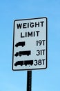 Truck weight limit sign Royalty Free Stock Photo