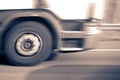 TRUCK WHEEL SPINNING AT SPEED Royalty Free Stock Photo