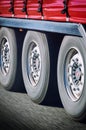 Truck wheels in motion