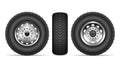 Truck wheels vector set