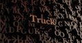 Truck - Wooden 3D rendered letters/message