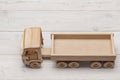 Truck, wooden toy handmade. Royalty Free Stock Photo