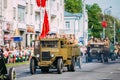 Truck ZIS-5V Foreground Of Parade Soviet WW2 Time Cars. Celebration