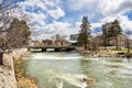 Truckee river flowing through downtown Reno, Nevada Royalty Free Stock Photo