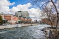 Truckee river flowing through downtown Reno, Nevada Royalty Free Stock Photo