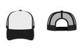 trucker cap mesh cap template illustration ( black