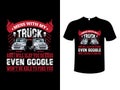 Trucker Vintage Typography Vector Illustration T-Shirt Design Template