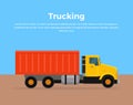 Trucking Banner Flat Design Vector Illustration