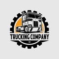 Trucking Company Circle Emblem Vector Logo Template Set Isolated Royalty Free Stock Photo