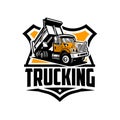 Trucking company emblem logo vector isolated