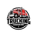 Trucking company emblem logo vector isolated. Ready made logo template set. Best for trucking and freight related industry Royalty Free Stock Photo