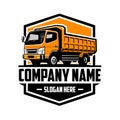 Trucking company emblem logo vector isolated