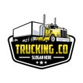 Trucking company logo. Bold badge emblem logo concept