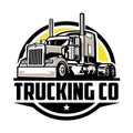 Trucking Company Logo. Premium Circle Badge Emblem Logo Royalty Free Stock Photo