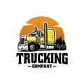 Trucking company logo vector art illustration isolated Royalty Free Stock Photo